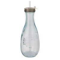 Polpa Flasche mit Trinkhalm aus recyceltem Glas