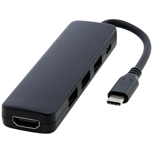 Loop Multimedia-Adapter aus recyceltem RCS Kunststoff USB 2.0-3.0 mit HDMI-Anschluss
