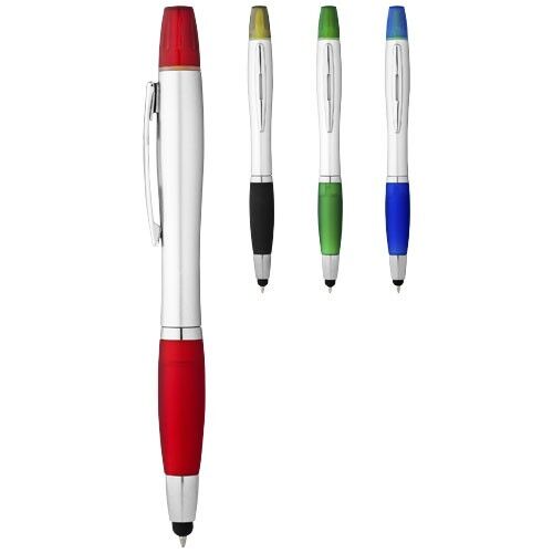 Nash Stylus Kugelschreiber und Marker silber farbigem Griff
