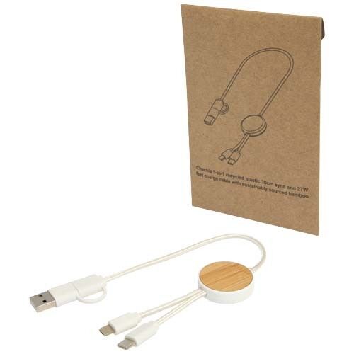 Chechia 30 cm 5-in-1 Kabel aus recyceltem Kunststoff für Datenübertragung und 27W Schnellladung mit